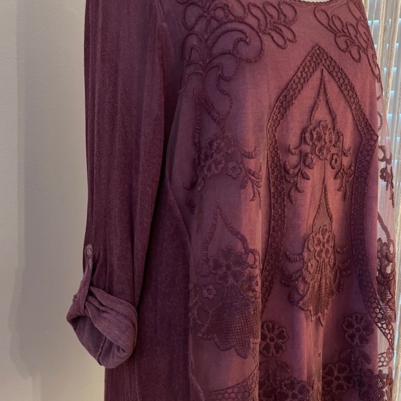 M Brand Elegant Sheer Purple Women's Top | Size L - Picture 4 of 7